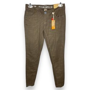 Mossimo Fit 6 Metallic Skinny Jeans Pants Brown Sparkle